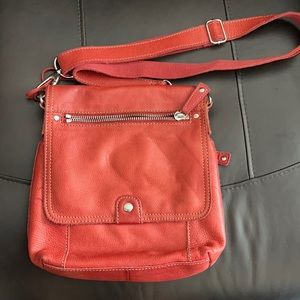 Vintage Fossil Red Crossbody
